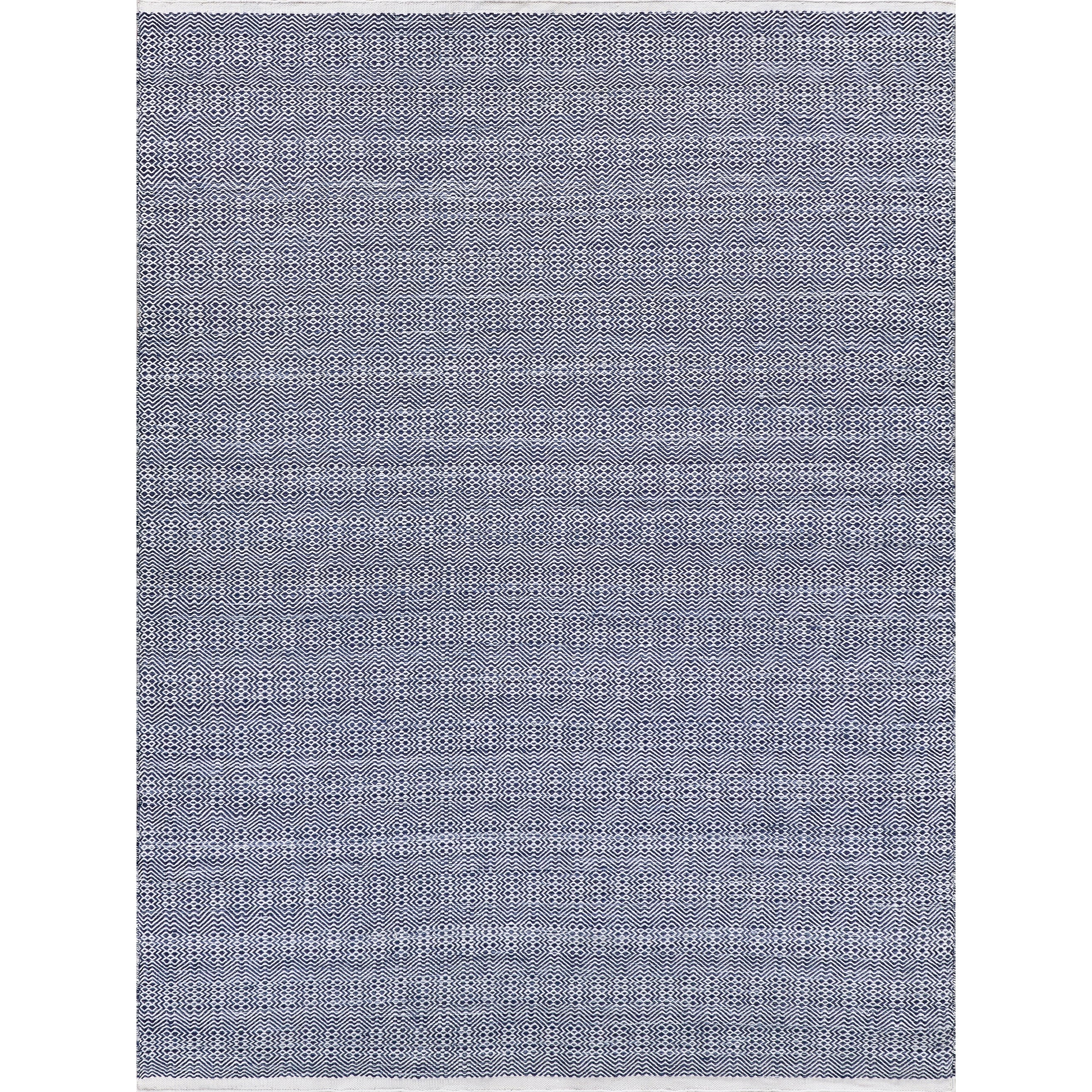 Echo Indoor/Outdoor Flatweave PET yarn Ivory/Blue Area Rug.