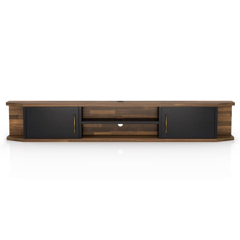 DH BASIC Mid-Century Modern 71-inch 4-Shelf Floating TV Console by Denhour