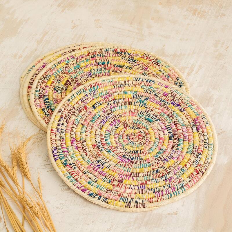 Novica Handmade Confetti Color Natural Fiber Placemats (Set Of 4)