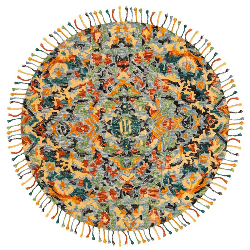 SAFAVIEH Handmade Blossom Pinkey Modern Floral Wool Rug