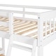 preview thumbnail 11 of 14, Triple Bedframe w/ 3 Drawers, White Platform, L-Shaped Twin Over Full Bunk Bed