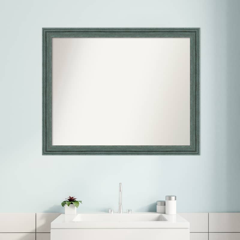 Upcycled Non-Beveled Wood Framed Bathroom Vanity Wall Mirror