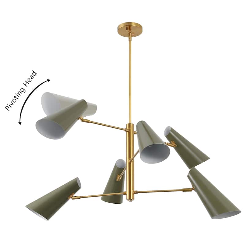 SAFAVIEH Lighting Atena 6-Light Chandelier, Modern Iron Ceiling Light Fixture for Dining Room and Living Room