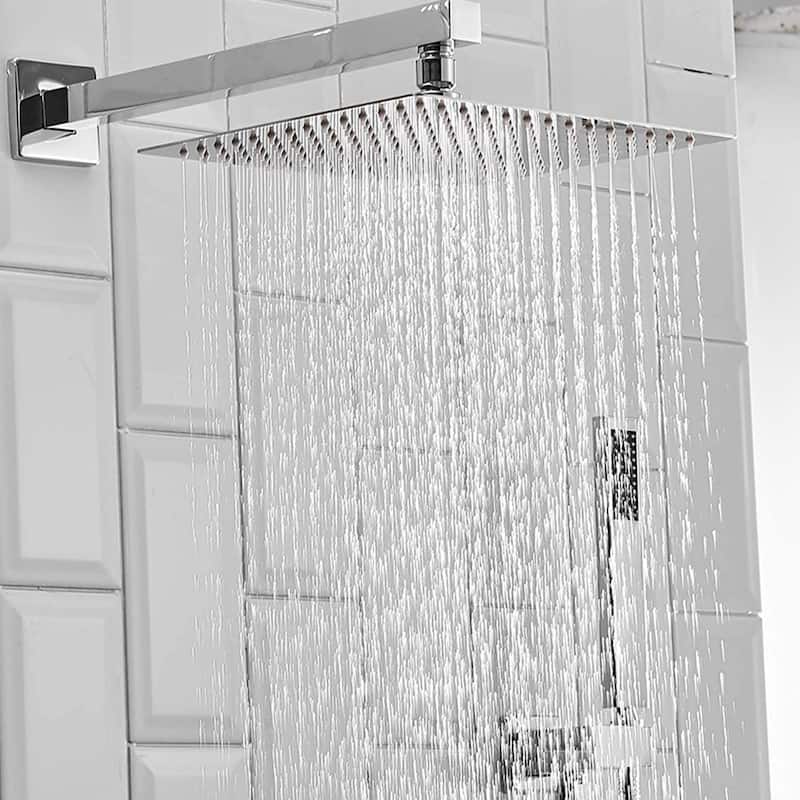 Polished Chrome 1-handle Square Shower Faucet Shower System - 15.75"*10"