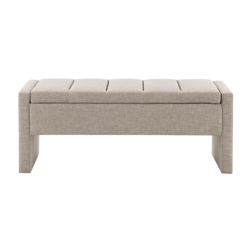 Modern Bed End Bench with Storage - Brown Grey
