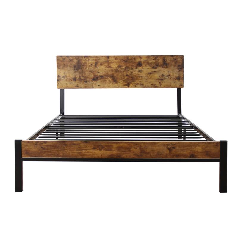 Twin Size Platform Bede with Heavy-Duty Steel Platform, 300lb Capacity (No Box Spring Needed)