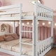 preview thumbnail 6 of 13, Modern Wooden Twin Over Twin Floor Bunk Bed with Climbing Ramp