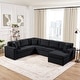 preview thumbnail 1 of 13, U-Shaped Oversized Corduroy Sectional Sofa with Chaise Lounge and Removable Cushions by Harper&Bright Designs Black