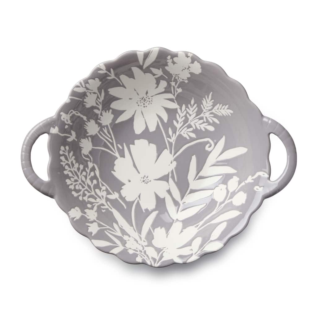 Certified International Wildflowers 28 oz. Wax Off Round Bowl - 12.50"L x 10.00"W x 3.25"H