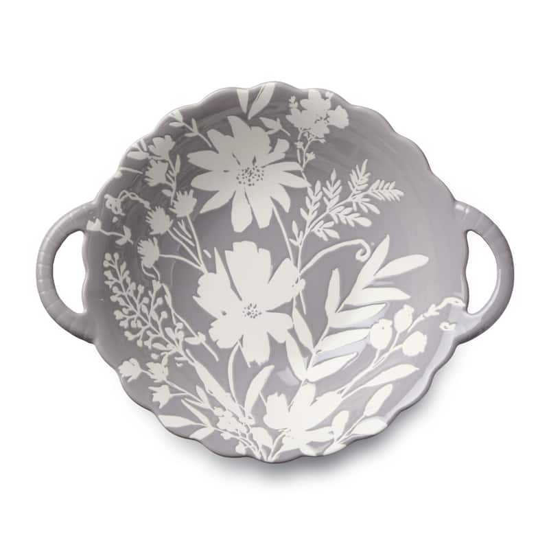 Certified International Wildflowers 28 oz. Wax Off Round Bowl - 12.50"L x 10.00"W x 3.25"H