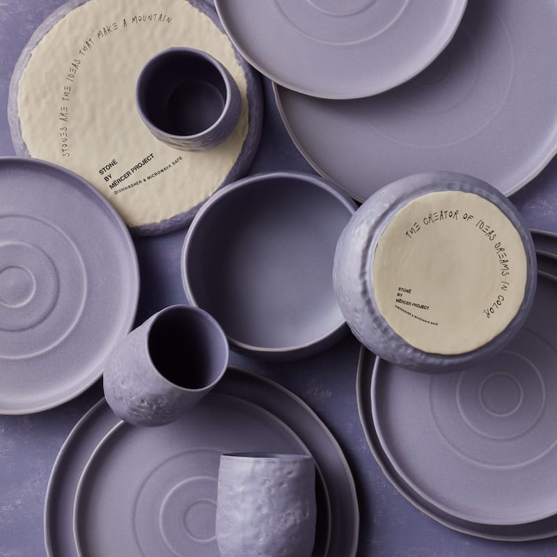 Stone by Mercer Project Shosai Stoneware Dinnerware Set - Lavender - 16 Piece