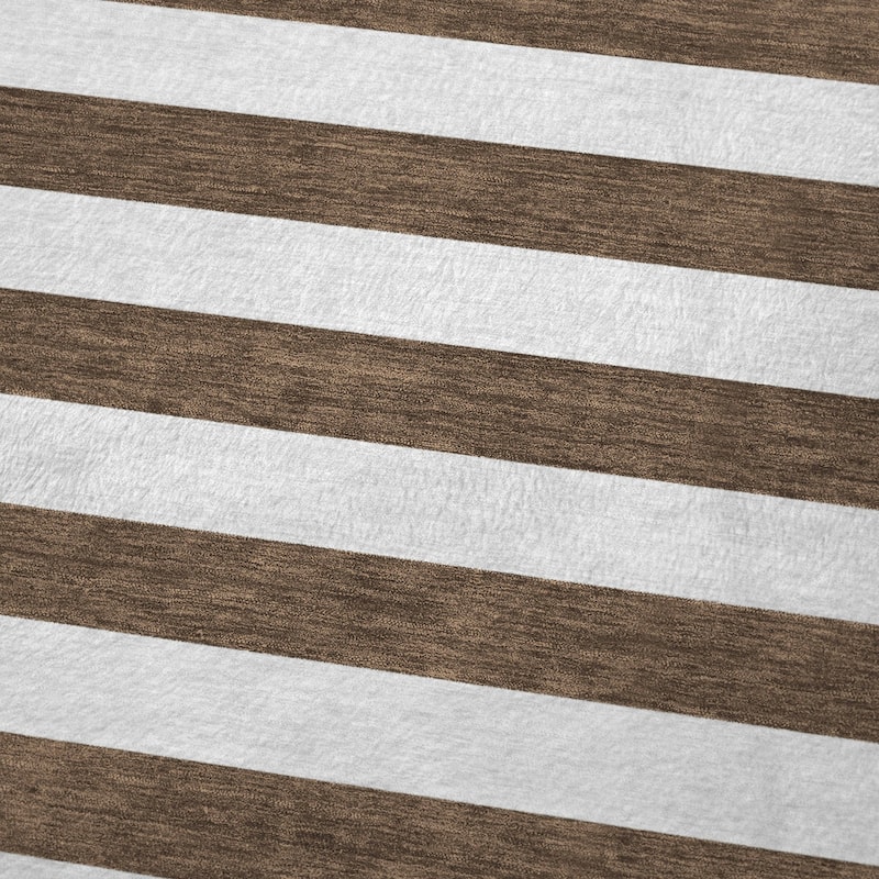 Premium Machine Washable Modern Stripes Sherpa Throw Blanket