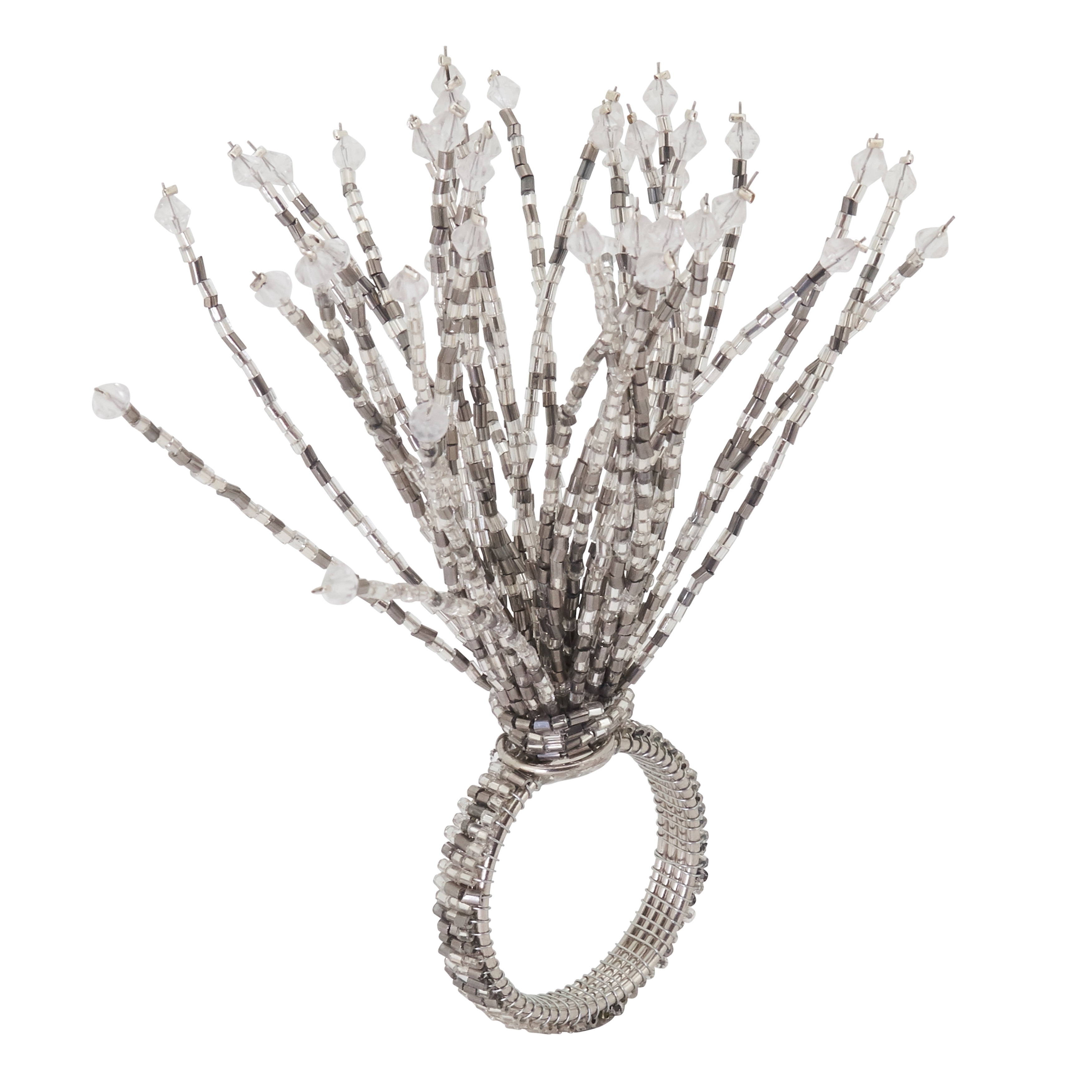 Napkin Rings With Beaded Burst Design (Set of 4)