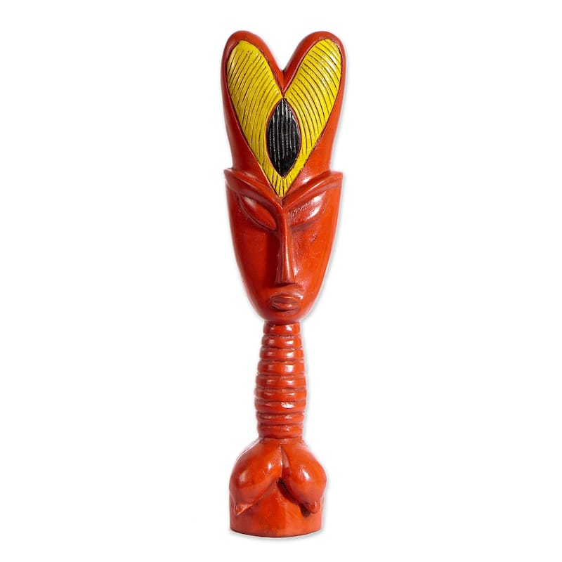 Novica Handmade Red Passion Wood Sculpture