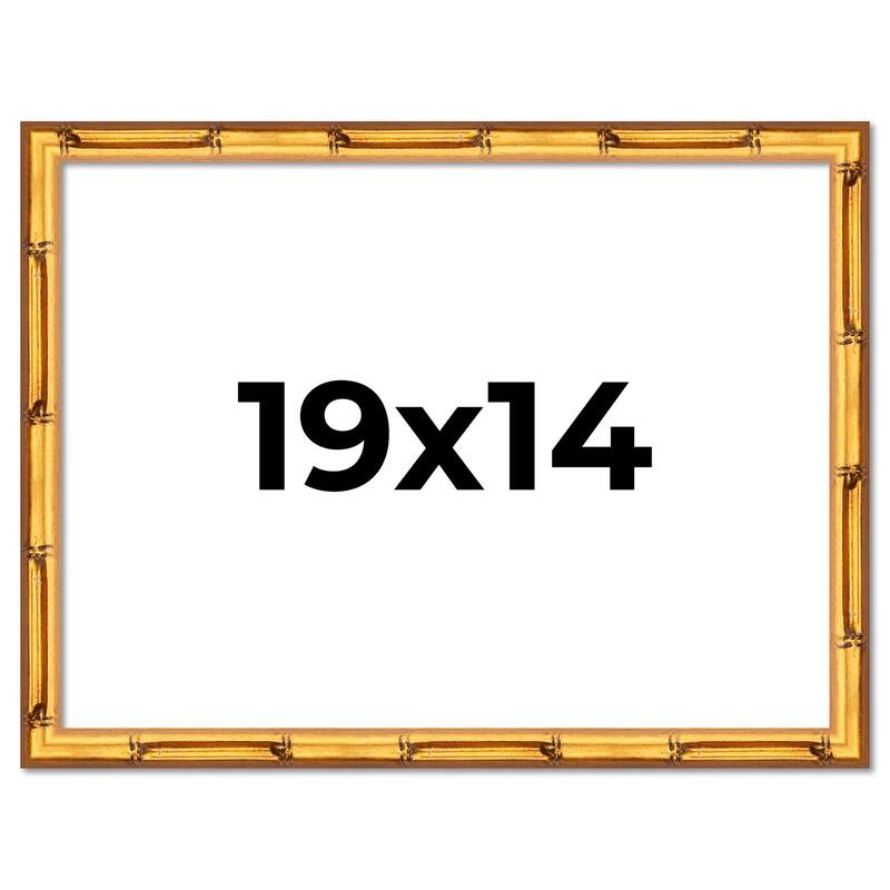 19x14 Frame Gold Bamboo Picture Frame Modern Photo Frame Includes UV Acrylic Shatter Guard Front Acid Free Foam Backing Board