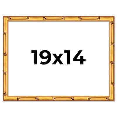 19x14 Frame Gold Bamboo Picture Frame Modern Photo Frame Includes UV Acrylic Shatter Guard Front Acid Free Foam Backing Board