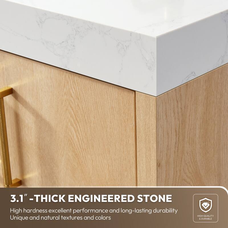 Kolkata Bathroom Vanity in Weathered Oak without Mirror