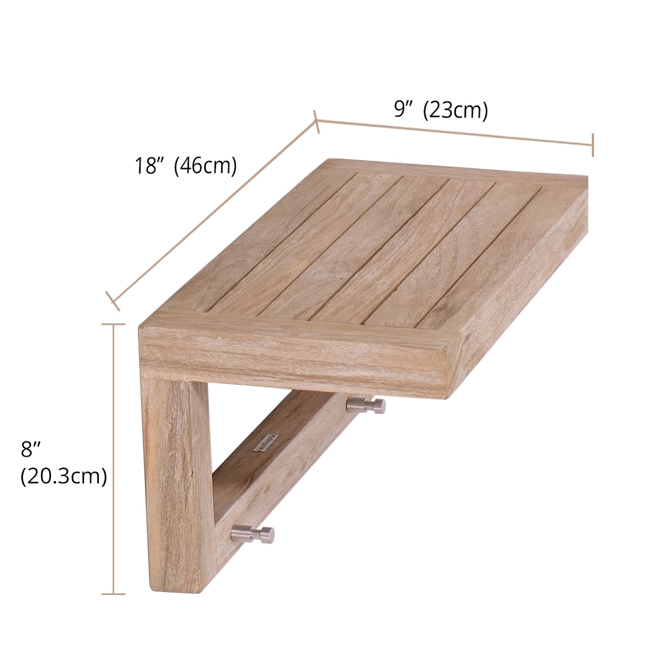 Teak shelf best sale with hooks