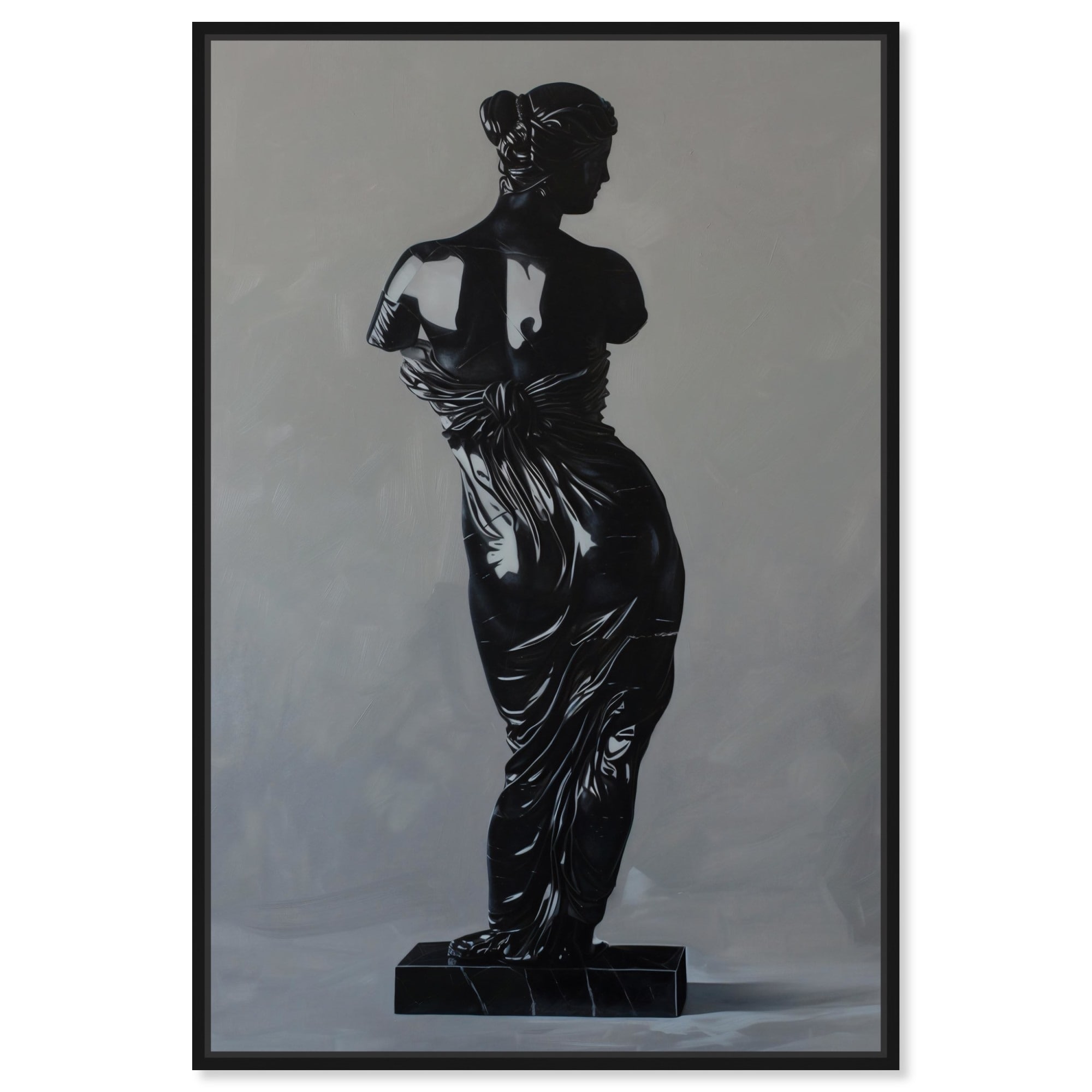 Elegant Sculpture Canvas Feminine Black White Art by Art Remedy