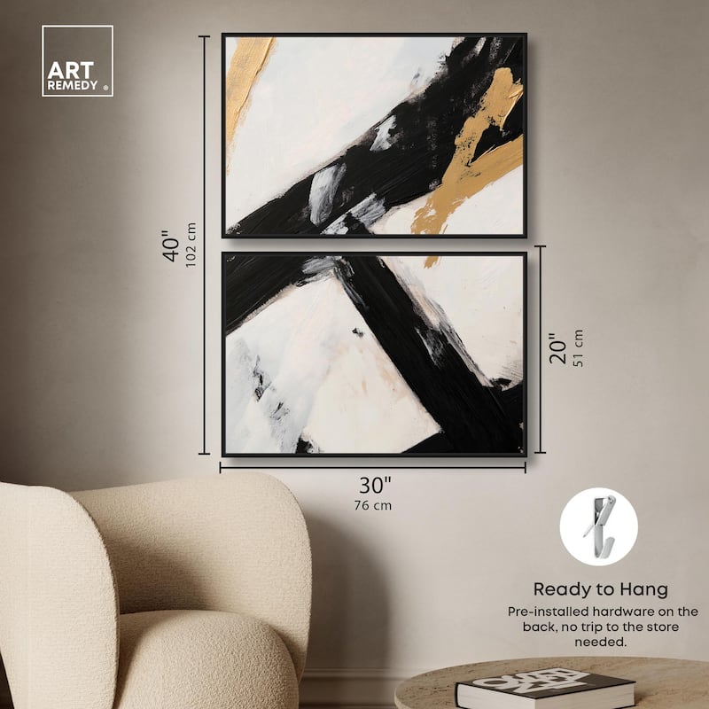 Weight of Black I Canvas Set of 2 by Art Remedy