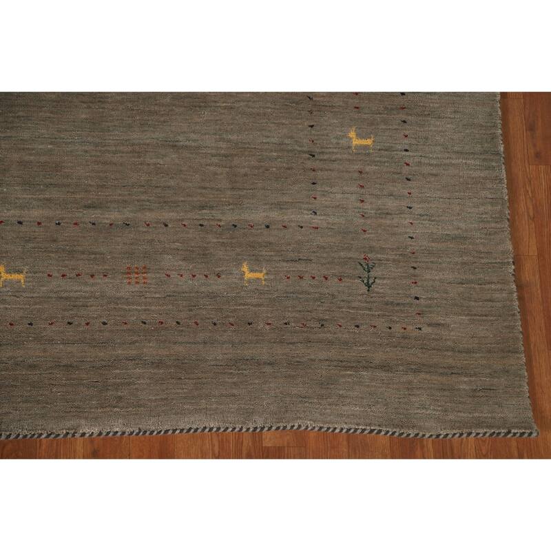 Tribal Gabbeh Indian Area Rug Handmade Wool Carpet - 8'0" x 9'9"