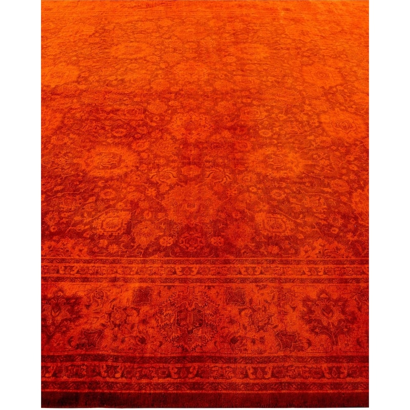 Fine Vibrance, One-of-a-Kind Hand-Knotted Area Rug - Orange, 8' 2" x 10' 4" - 8' 2" x 10' 4"