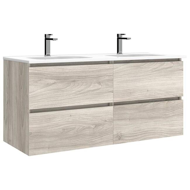 WS Bath Collections Flora C120D Flora 48" Wall Mounted Double Basin - Grey Pine