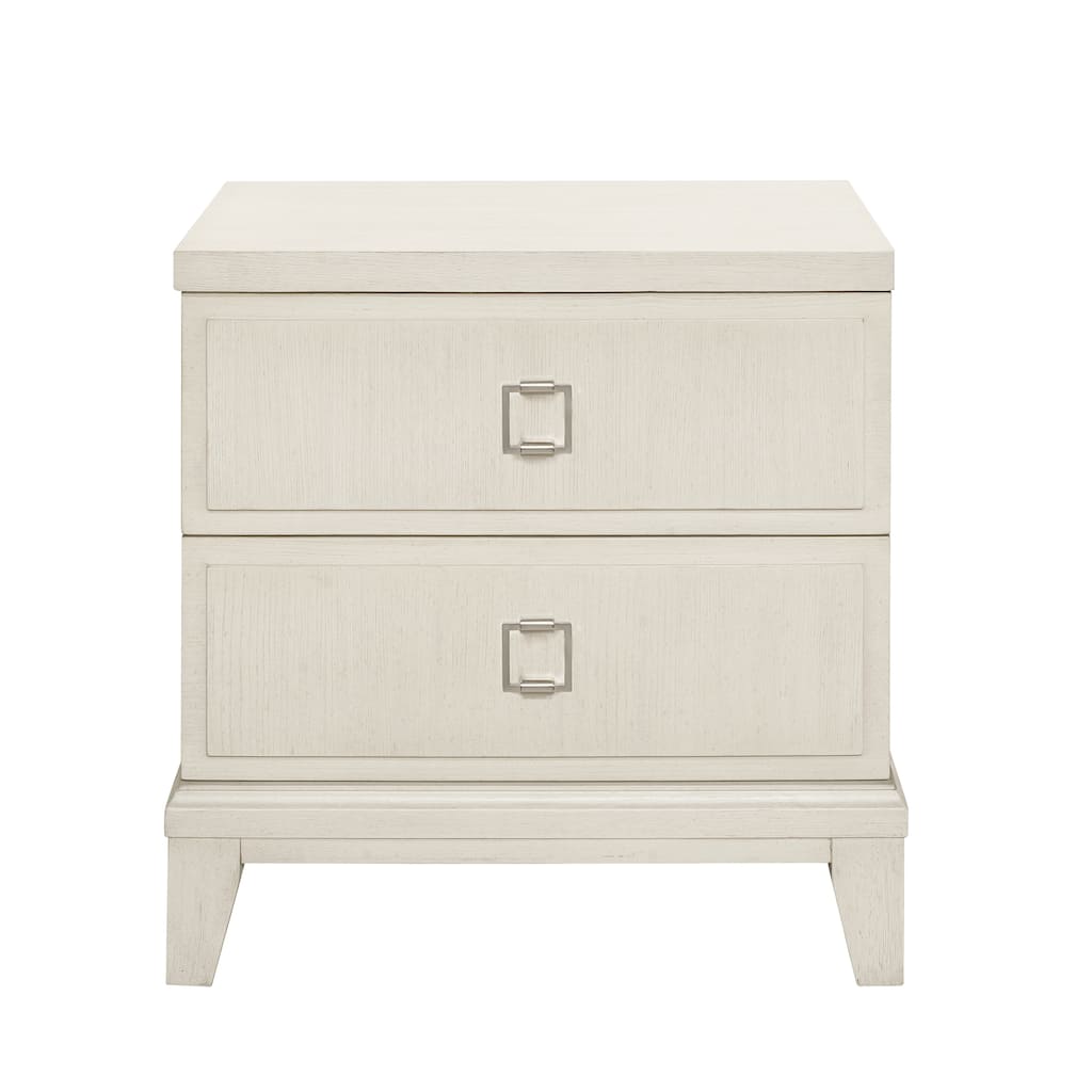 Madison 2-Drawer Nightstand with USB Port in a Grey-White Wash Finish