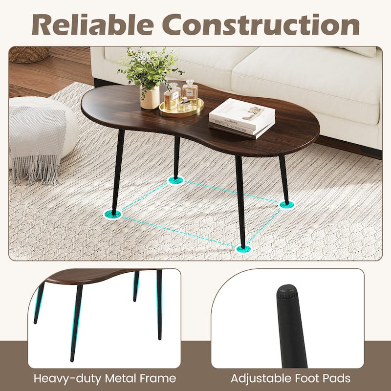 Gymax Cloud Shape Coffee TableIrregular Center Table w/ Metal