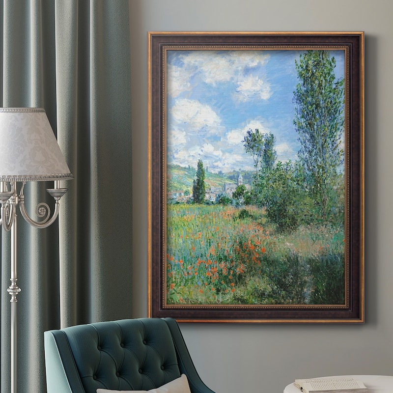 View of Vétheuil Premium Framed Canvas- Ready to Hang