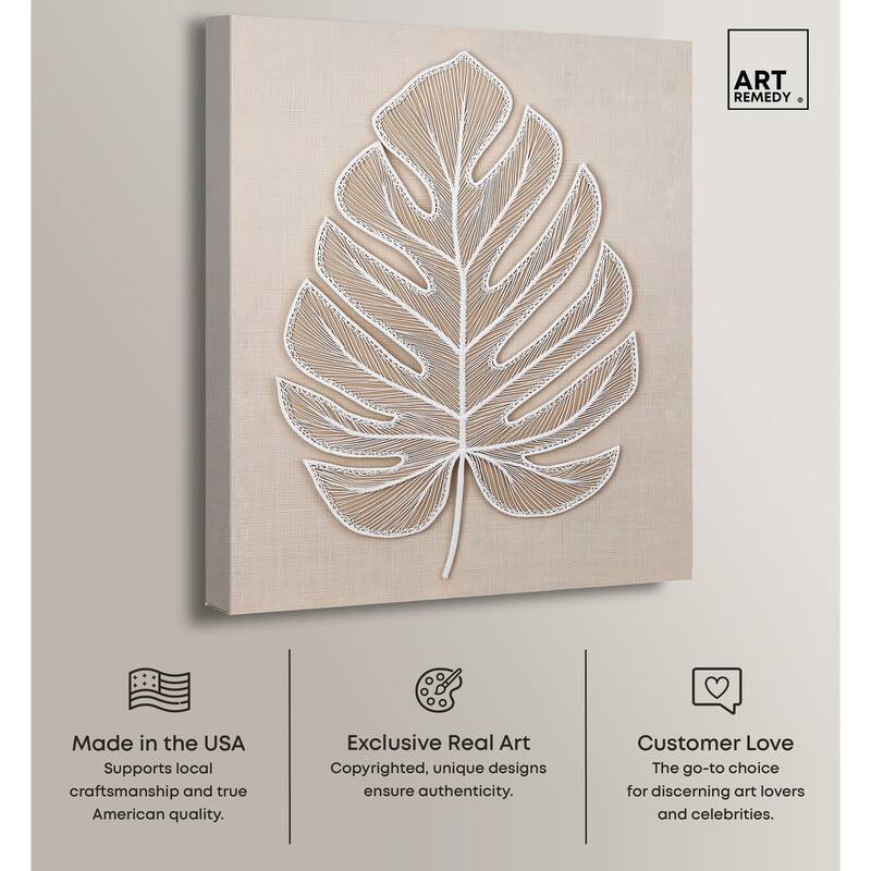 Linen Leaf II Canvas by Art Remedy, Gallery Wrapped