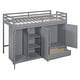 preview thumbnail 25 of 38, Modern Twin Size Loft Bed With Drawer,Two Wardrobes and Mirror