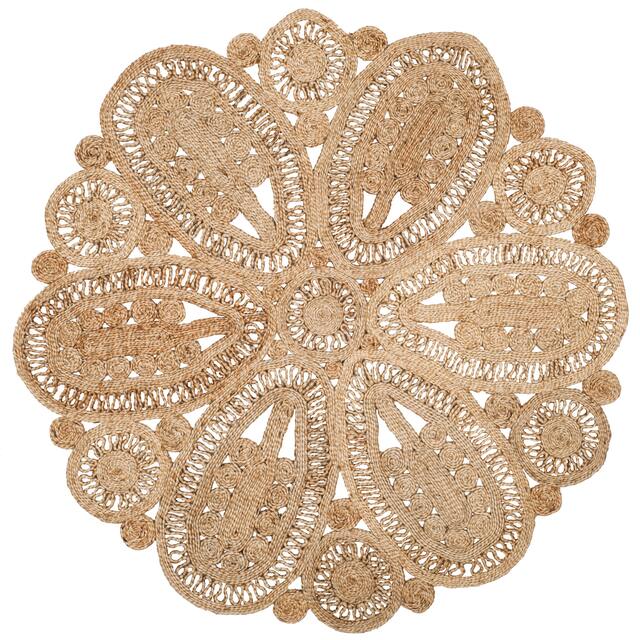 SAFAVIEH Handmade Natural Fiber Ljiljanka Floral Jute Rug