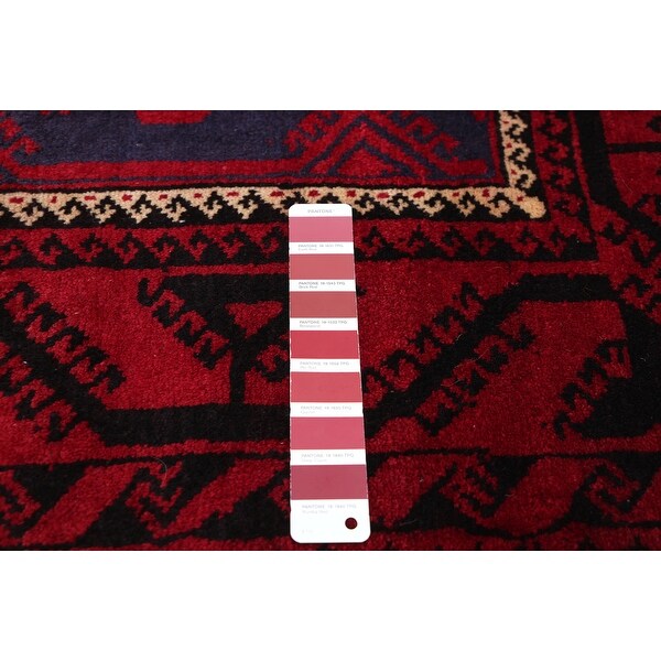 ECARPETGALLERY Hand-knotted Baluch Red Wool Rug - 3'8 x 7'6 - Bed
