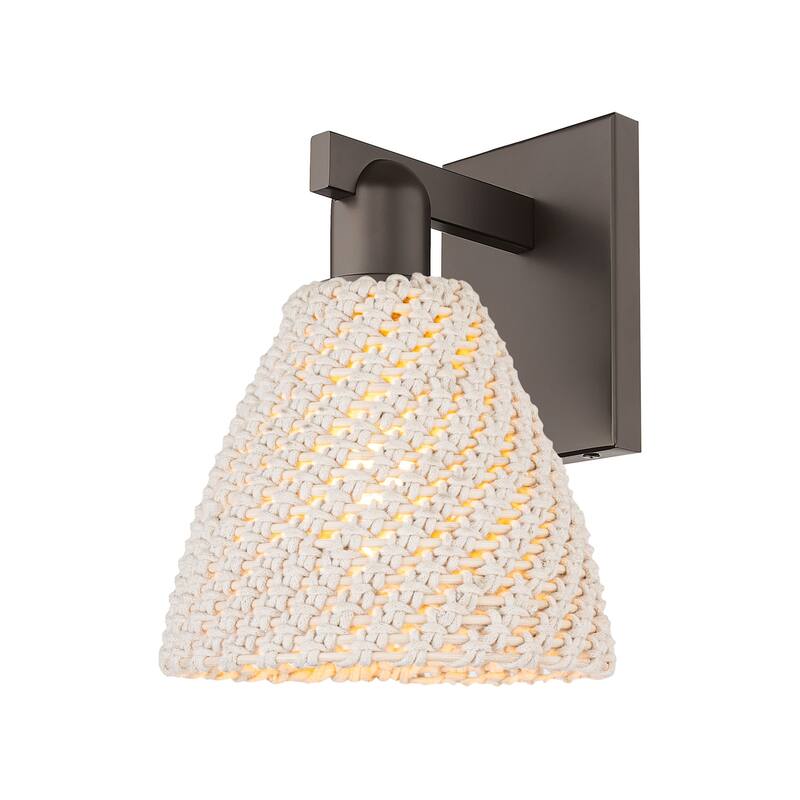 Innovations Lighting 716-1W-11-8 Natural Ballston Dome Sconce Natural - Oil Rubbed Bronze / Natural