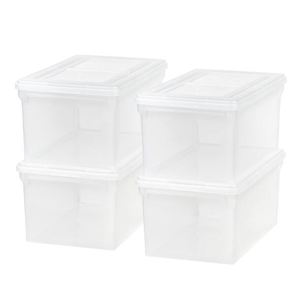 Shop Large Split Lid Letter Size File Box In Clear 4 Pack On Sale Overstock 31910860