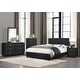 preview thumbnail 5 of 4, Contemporary Design 1pc Queen Bed Black Faux Leather Upholstered Stylish Bedroom Furniture