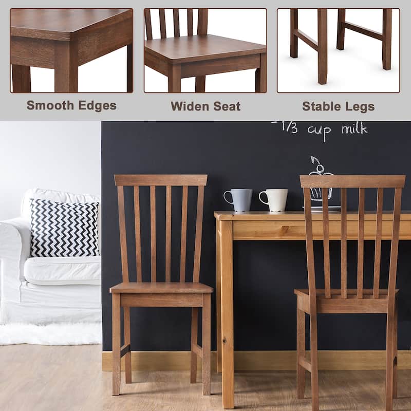 Costway 4 PCS Dining Chair Kitchen Spindle Back Side Chair with Solid - 16’’ x 15.5’’ x 36’’