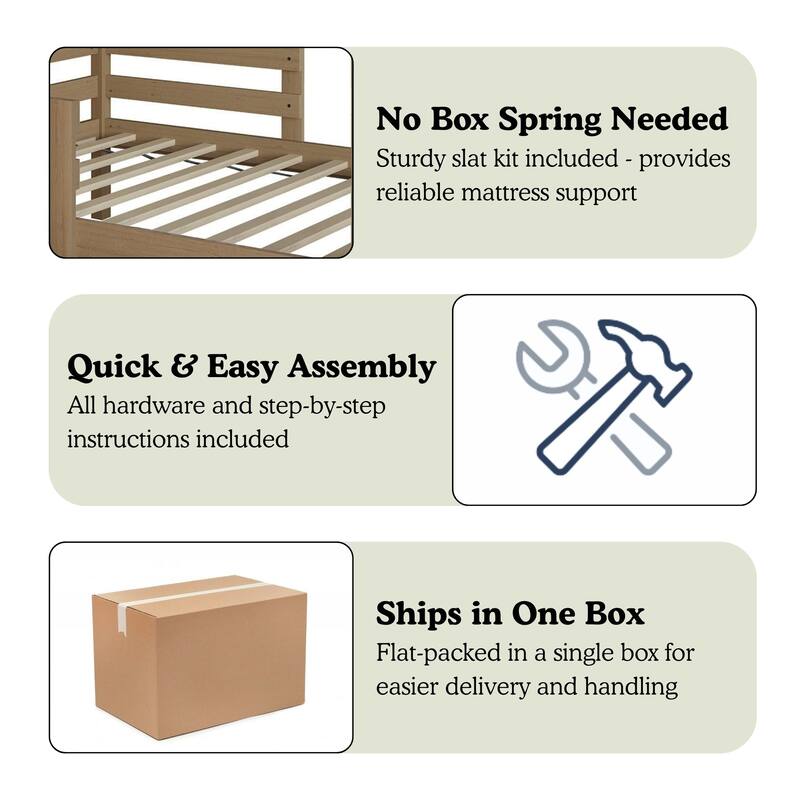 CraftPorch Mid-Century Wooden Canopy Bed