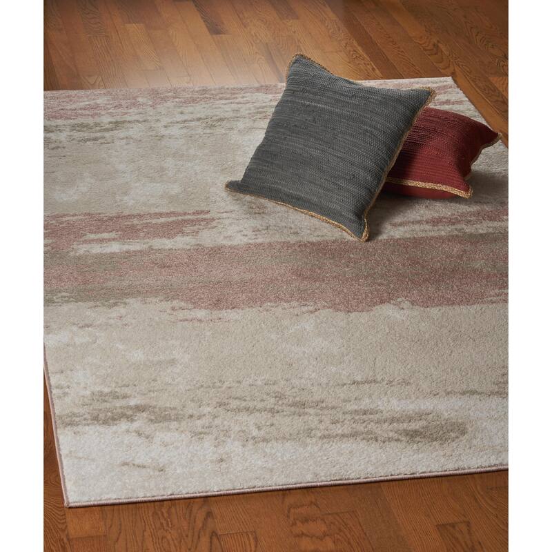 Sevita Ivory/Blush Abstract Area Rug