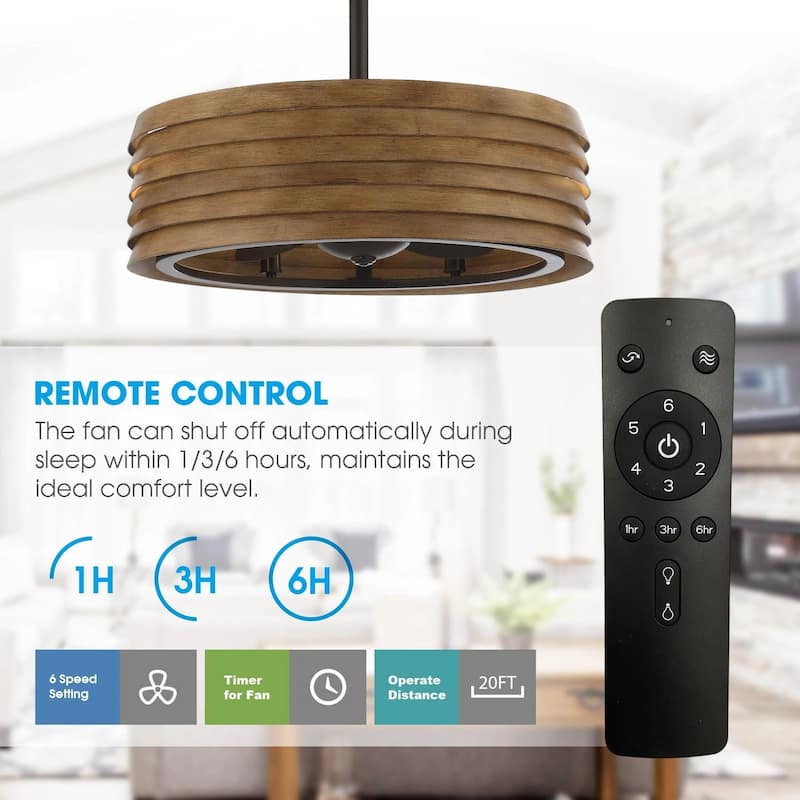 24" Farmhouse Reversible Fandelier Ceiling Fan with Light