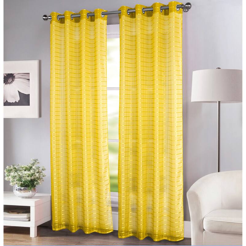 Porch & Den Modena Box Voile 90-inch Grommet Curtain Panel