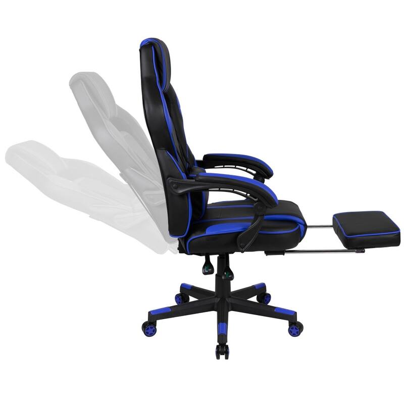 Ergonomic Gaming Chair -Recline Back/Arms, Footrest, Massaging Lumbar