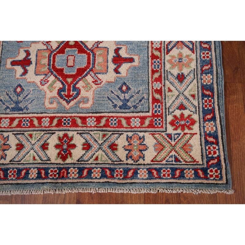 Kazak Accent Rug Handmade Foyer Wool Carpet - 2'7" x 3'10"