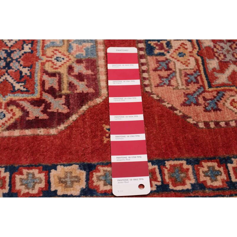 ECARPETGALLERY Hand-knotted Uzbek Ghazni Red Wool Rug - 4'10 x 6'5