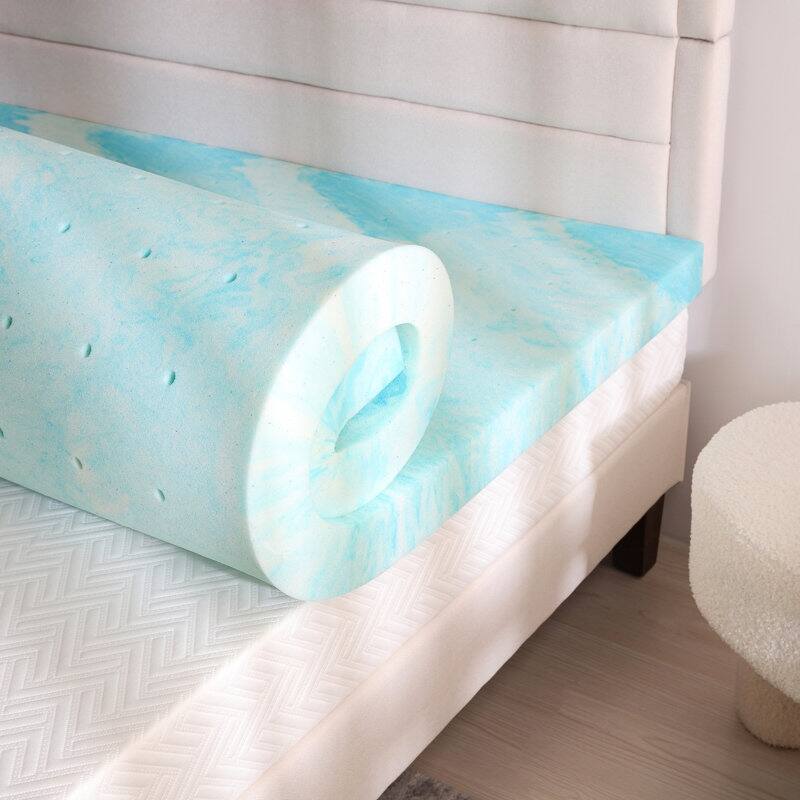 EGOHOME 2" Swirl Gel Memory Foam Mattress Topper