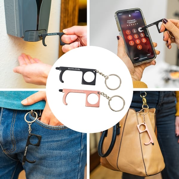 Nuvelon No Touch Door Opener Tool With Stylus Tip Multi Functional Metal Tool With Keychain Black Or Rose Gold Color Overstock Nuvelon No Touch Door Opener Tool With Stylus Tip Multi Functional Metal Tool With Keychain Black Or Rose Gold Color Overstock