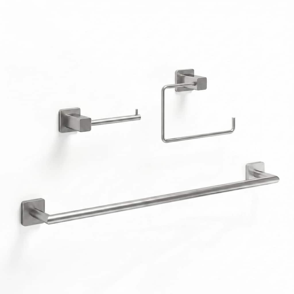 VIGO Meridian 3-Piece Bathroom Hardware Accessory Set with 24 in. Towel Bar, Toilet Paper Holder, Hand Towel Holder