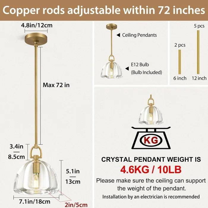 Crystal Hemisphere Pendant Light