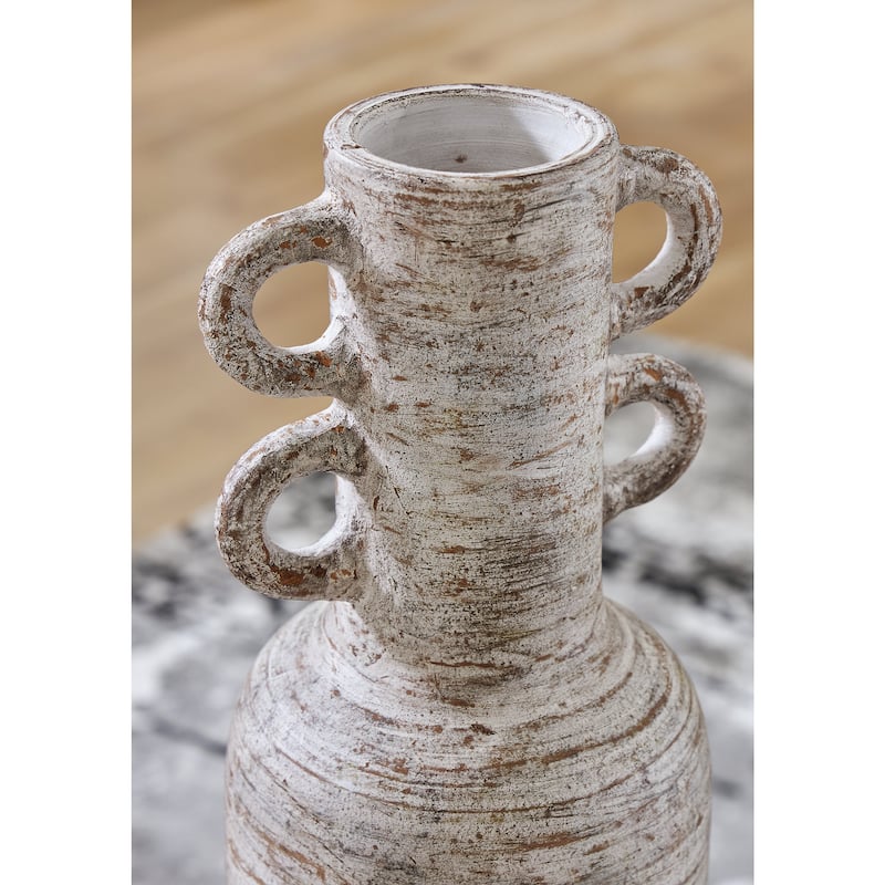 Signature Design by Ashley Wellbridge Distressed White Vase